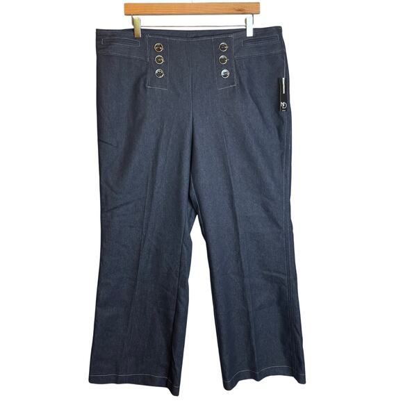 New Directions Pants - New Directions Dress Pants Trousers Womens Sz 16 Pinup Wide Leg Dark Wash Career